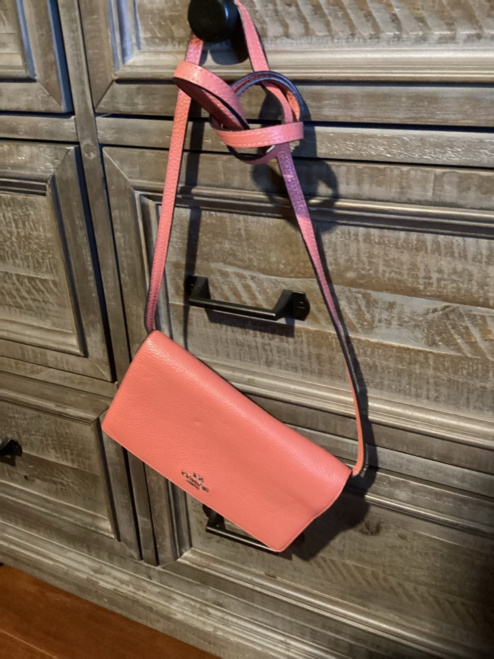 Coach Coral Pink Pebbled Leather Crossbody
